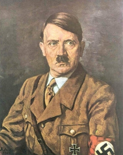 Ritratto del Fuhrer, Hitler, autore delle stragi di cui si parla nel presagio