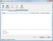 Finestra del Gestore supporti virtuali di VirtualBox